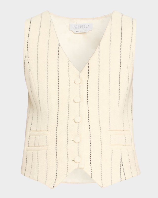 Coleridge Wool Cashmere Pinstripe Vest